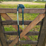 TrinketyPaws™ | BioThane® wasserdichte zweifarbige Trainings Leine® | HANDSFREE | Dark Green & Sage mit Antique Brass Beschlägen