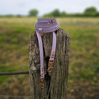 TrinketyPaws™ | BioThane® wasserdichte einfarbige Trainings Leine® | HANDSFREE | Lilac mit rosegoldenen Beschlägen