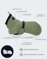 PAIKKA | Visibility Hundewinterjacke | REFLEKTIEREND | Wool Green
