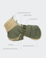 PAIKKA | Quilted Sherpa Jacke | Hunde Steppjacke | Olive