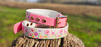 **LIMITED EDITION** TrinketyPaws™ | BioThane® wasserdichtes SIGHTHOUND Halsband®  | Mit farblich abgestimmter Leine (optional) | Pink Blossom