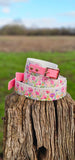 **LIMITED EDITION** TrinketyPaws™ | BioThane® wasserdichtes SIGHTHOUND Halsband®  | Mit farblich abgestimmter Leine (optional) | Pink Blossom