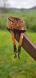 TrinketyPaws™ | BioThane® wasserdichtes SIGHTHOUND Halsband® mit Leine (optional) | Terra Splatter Collection | Light Brown/Dark Brown