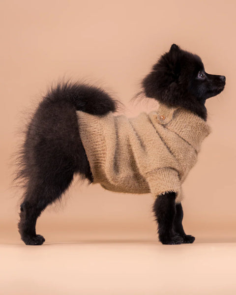 PAIKKA | Furry knit Sweater | Strickpullover | brown