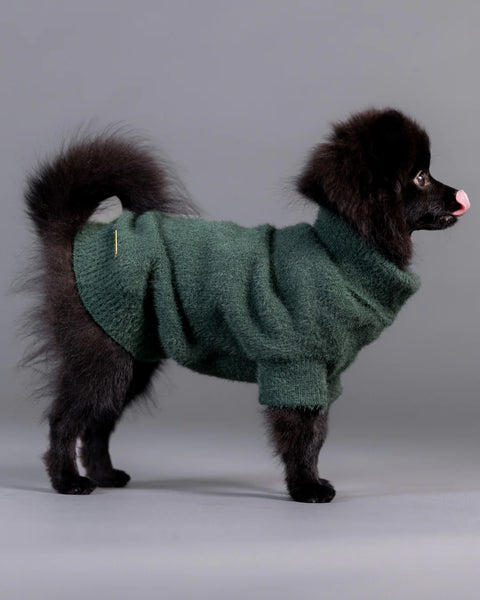 PAIKKA | Furry knit Sweater | Strickpullover | green