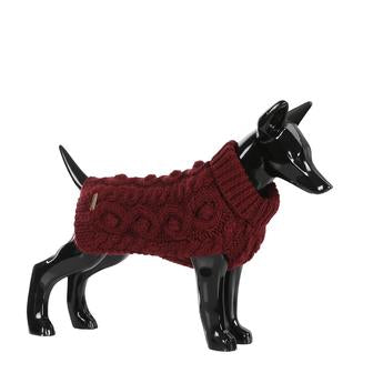 PAIKKA | Pullover für Hunde | handgestrickt | Burgundy